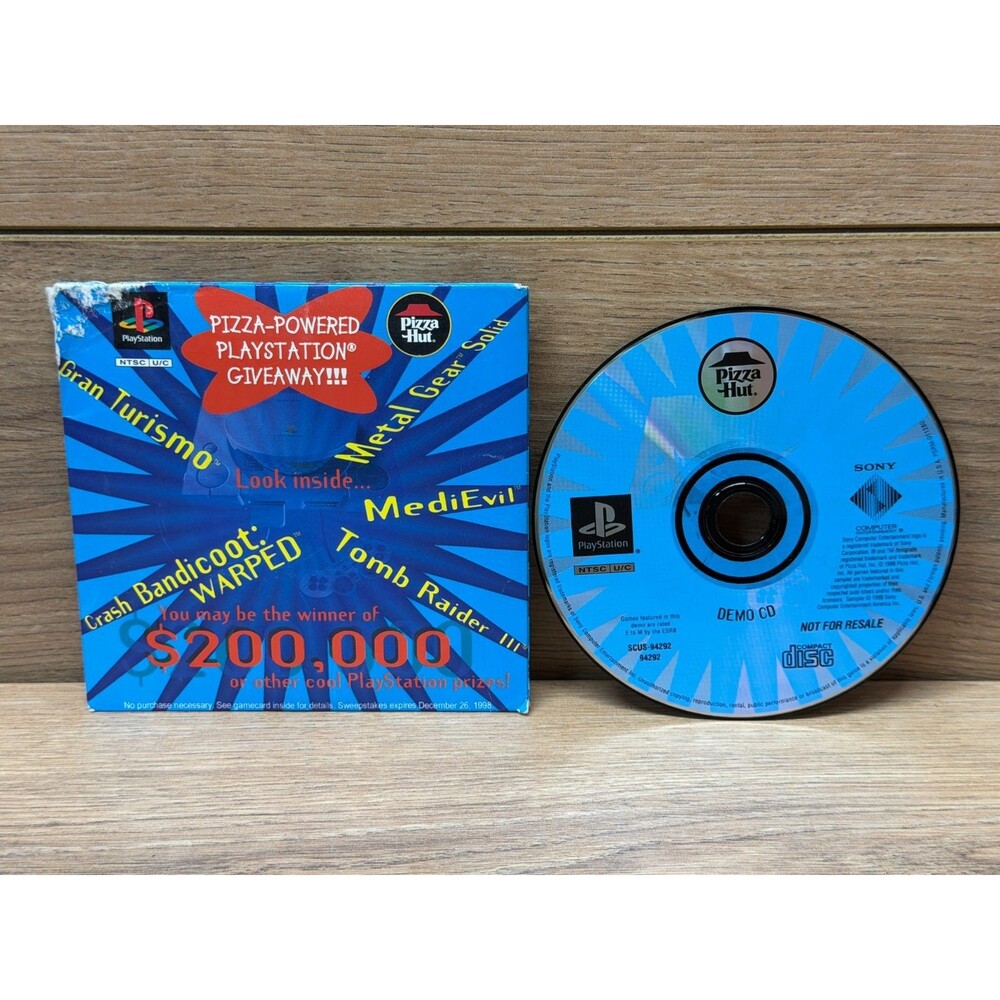 PlayStation 1 PS1 Pizza Hut Powered Demo Game Disc w/Sleeve